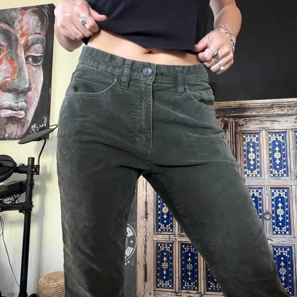 Stylish Green Corduroy Pants
